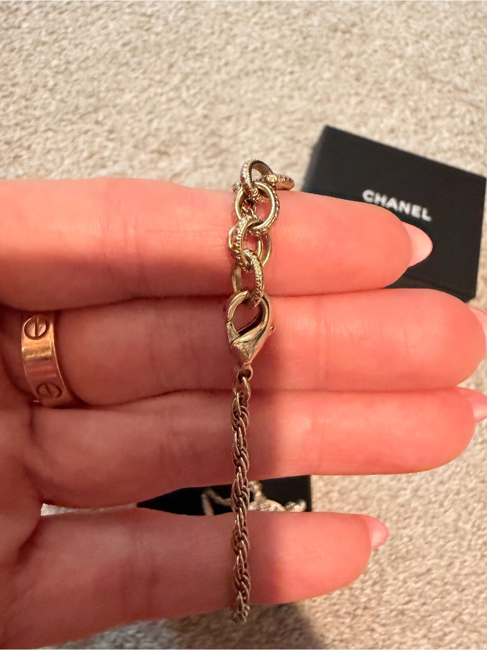 CHANEL Gold Pearl-Accent CC Medallion Necklace - Picture 4 of 5